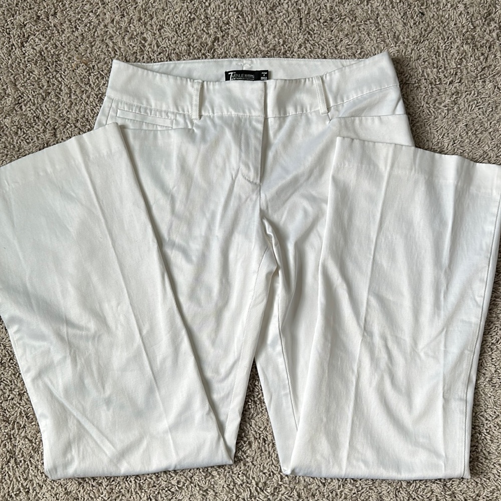 White wide leg pants